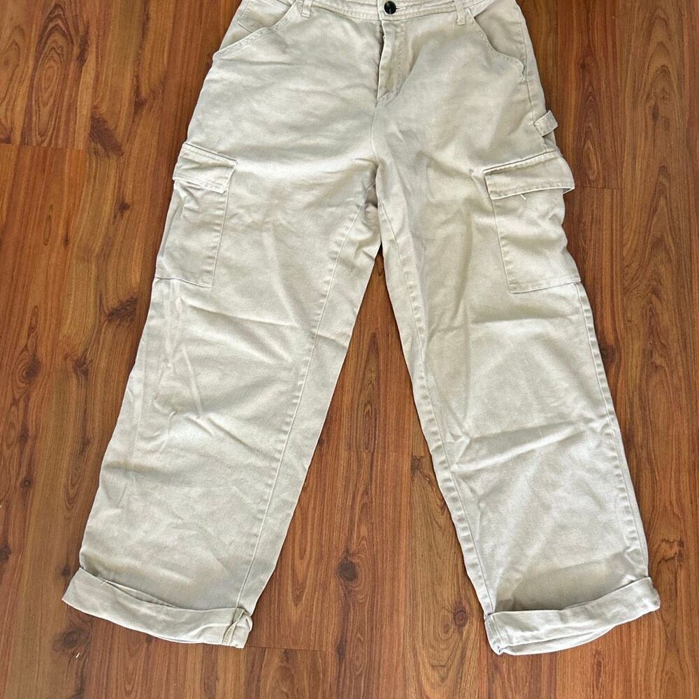 Sandy Liang x Target tan beige wide cargo pants with cuff size 8